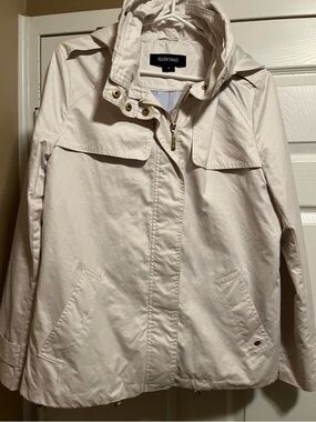 Ellen Tracy Light Cream Hooded Utility Jacket